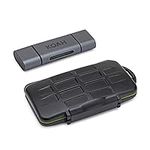 Koah Pro 2-in-1 Aluminum Shell OTG Dual Slot SD Card Reader and Rugged Memory Storage Carrying Case