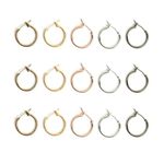 SATRA TRADERS (Size : 16MM 10PCS) Round Earring Hoop Bali for DIY Earring Making Finding (Golden)