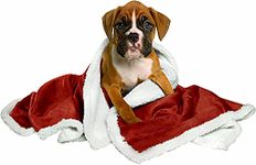 Petslover Blanket for Dogs Cats, Warm Flannel Plush Pet Bed Blanket Reversible Red (XXL)