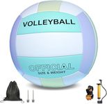PureBliss Volleyball,Official Size 5 Volleyballs for Indoor Outdoor,Soft Touch Volleyballs for Beach Play Pool Training Game with Ball Pump