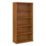 Bush Business Furniture Series C Tall 5 Shelf Bookcase in Natural Cherry, Large Bookshelf for Home and Professional Office