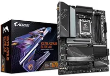 GIGABYTE X670 AORUS Elite AX (AM5/ LGA 1718/ AMD/ X670/ ATX/ 5 Year Warranty/ DDR5/ Quad M.2/ PCIe 5.0/ USB 3.2 Gen2X2 Type-C/AMD WiFi 6E/ 2.5GbE LAN/Q-Flash Plus/M.2 EZ-Latch/Gaming Motherboard)