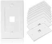 Cable Matters UL Listed 10-Pack 1 Port Keystone Wall Plate (Cat6, Cat5e Ethernet Wall Plate) in White