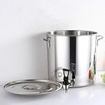 Stainless Steel Stock Pot - Stock Pot With Spigot, Stainless Steel Soup Stockpot Composite Bottom 5-90L Wine Bucket, Stainless Steel Stock Pot Round Stock Pot With Soft-Touch Handles ( Size : 30*40CM