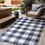 Outdoor Rug For Patio Waterproof Buffalo Plaid