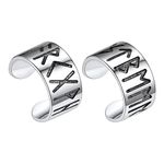 Cuff Earrings for Girls Sterling Silver Norse Viking Rune Jewelry Tiny Adjustable Ear Cuffs for Male Boys