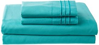 Elegant Comfort Luxury 4-Piece Bed Sheet Set - Luxury Bedding Premium Hotel Quality Microfiber, Wrinkle Resistant Cool & Breathable, Easy Elastic Fitted, Queen, Teal