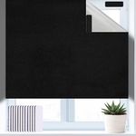 Portable Blackout Blinds, Temporary 100% Blackout Material, Easy to Stick On No Drill Blinds Blackout Curtains for Bedroom, Nursery, Loft (145 * 200cm)