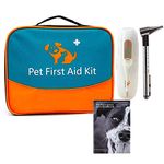 Pet First Aid Kit for Dog, Cat, Rabbit and Other Animal,with Thermometer, Syringe, Otoscope, Perfect for Home Care and Outdoor Travel Emergencies