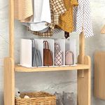 Purse Organizer for Closet, Clear Shelf Dividers,Adjustable Acrylic Shelf Divider for Clothes Purses Handbag Closet Organizer, Adjustable for Bedroom,Acrylic Bookshelf (2pcs 5dividers White)