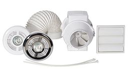 Airflow 9041408 Aventa 100mm In-Line Timer and Light Shower Kit (SHWTLTKT),White