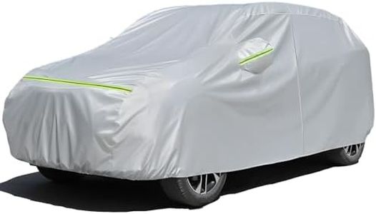 Favoto SUV Car Cover Waterproof - All Weather for Automobiles 6 Layers Heavy Duty Outdoor Full Car Cover Sun Protection with Side Zipper Windproof Straps, Universal Fit for SUV (188-198 inch)