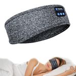 Sleep Headphone Headband,Wireless 5.0 Bluetooth Eye Mask Sleep Headphones, Ultra-thin Stereo Speaker, Super Stretchy Soft for Sleeping, Running, Travel, Meditating (grey)