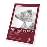 (9 X 12) - Bachmore 9"x12" Artist's Tracing Paper Pad, 75 Sheets - Translucent Tracing Paper for Pencil, Marker and Ink - Trace Images, Sketch, Preliminary Drawing, Overlays 15kg / 50 GSM