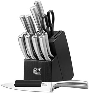 Chicago Cutlery Malden 16 Piece Stainless Steel Kitchen Knife Set That Resists Rust, Stains, and Pitting | Kitchen Knife Block Set with