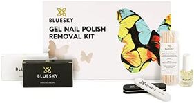 BLUESKY Gel Nail Polish Remover Kit, Remove and Revive Set, 20 Acetone Remover Wraps, 20 Cleanser Wipes, 10 Cuticle Pushers, Cuticle Oil, Nail File & Buffer