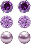 JewelrieShop Purple Studs Earrings 