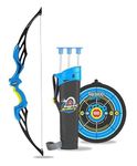 Realsky Enterprises Super Archery Bow and Arrow Set with Dart Target Board, Colourful with 3 Suction Cup Tip Arrows for Kids Learning Toy for 5+ Year Old Boys & Girls (Big Size)