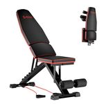 Cockatoo Alpha X10 Strength Training Incline Decline Bench Press With Resistance Band, Flat and Upright Gym Bench For Home,Max User Weight-150Kg