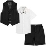 LOLANTA Ring Bearer Outfit Boys Kindergarten Graduation Ceremony Clothes (Black, 12 Years)