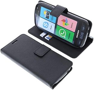 foto-kontor Custodia a Libro Compatibile con Brondi Amico Smartphone + Cover di Colore Nero