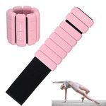 UK Patented Wearable Wrist Weights - Set of 2 (1lb & 2lbs Each) for Women Men, Fashionable Ankle Weights Set for Yoga, Dance, Aerobics, Running, Walking (Pink, 1lb/each)