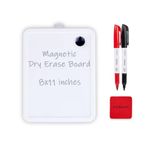 Lifekarfts Dry Erase Mini White Board |Size:(8x11) inches, includes 2 Marker Pens &1 Eraser, Pack of 1|Single Sided Magnetic White Board for Kids and Adults,Great for Schools,Home,Office, etc.