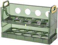 HomeCloud Plastic Egg Holder For Refrigerator Door,Egg Storage Box Creative Flip Box,3-Layer Flip Fridge Egg Tray Container,Fresh Egg,Reusable Versatile Clear Tray 20 Grid (20-Grid_Green)