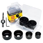 KATA 6PCS Hole Saw Kit 1-1/4" to 2-1/8"(32-54mm) Hole Saw Set in Case with Mandrels and Hex Key for Soft Wood,PVC Board,Plywood