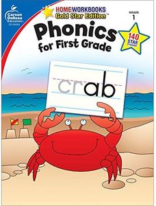 Carson Dellosa Phonics for First Grade Workbook―Writing Practice, Tracing Letters, Writing Words With Incentive Chart and Motivational Stickers (64 pgs) (Volume 11) (Home Workbooks)