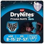 Huggies DryNites, Pyjama Pants for Boys - Sizes 8-15 Years (27 Pants) - Night Time Pants for Child and Teen Bed Wetting - Unbeatable Protection and Discrete Design