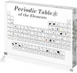 Periodic Table with Real Elements Inside, Acrylic Periodic Table,Acrylic Chemical Periodic Table Display with 83 Samples, Chemistry Gifts for Kids Adults Teacher