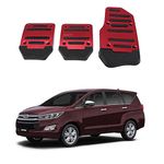 Oshotto 3 Pcs Non-Slip Manual CS-373 Car Pedals Kit Sports Pad Covers Set Compatible with Toyota Innova (Red)
