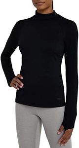 TCA SuperThermal Haut de Sport Couche de Base Performance T-Shirt à Manches Longues pour la Course ou la Musculation pour Femme - Noir, S