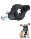 AirTag Holder Fit All Dog Collars Harness, Stouchi Innovative Style Protective AirTag Case with Pins Fixing Buckle for iPhone, AirTag Pet, Dog and Cat AirTag Mount