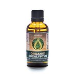 Ecodrop Pure Eucalyptus Essential Oil - 50ml Bottle | 100% Natural Therapeutic Grade Eucalyptus Globulus Oil | Aromatherapy Massage, Diffuser & Bath Oil for Mood, Immunity & Pain Relief | Organic