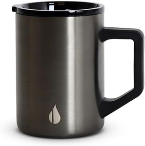 Elemental Insulated Coffee Mug - Triple-Wall Stainless Steel Summit Travel Cup for Hot and Cold Drinks - Thermal Coffee Mug with Lid and Handle for Camping, Office & Travel 16oz - Gunmetal