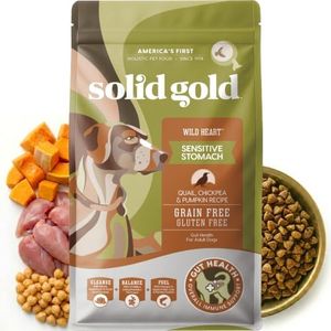 Solid Gold Sensitive Stomach Dog Food for Adult & Senior Dogs - Grain Free Healthy Dog Food w/Real Quail, Pumpkin, Fiber & Probiotics for Gut Health & Digestion - Kibble for Sensitive Stomachs - 24LB