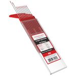 YESWELDER TIG Welding Tungsten Electrode 2% Thoriated 1.6mm x 175mm (Red, WT20/EWTh-2) 10-pk