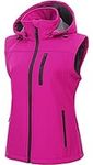 CREATMO US Women's Lightweight Softshell Vest Front-Zip Outdoor Water-Resistant Cycling Vest With Multiple PocketsPurple M