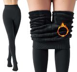 ketmart Thick Fleece Lined Warm Leggings for Women High Waisted Tummy Control Leggings Winter Warm Tights(Size : 26 to 34 Inch) (Color-Black)