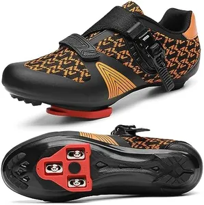 Unisex Cycling Shoes for Men Women Compatible with Peloton Bike Shoes with Delta Cleats for Road Biking Indoor Outdoor Pedal Orange 39