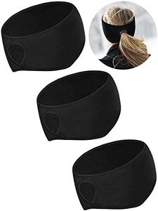 Tatuo 3 Pieces Fleece Ponytail Headband Earband Winter Running Headband Ear Warmer Headband for Women Girls Outdoor Sports and Fitness, Color Set 5