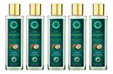 Shesha Naturals Extra Virgin Coconut Oil from Kerala, 200 ml (Pack of 5) Extracted from Fresh Coconut Milk and Non Fermented Technology