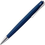 LAMY studio imperialblue - ballpoint pen in elegant stainless steel casing - with propeller-shaped clip - incl. giant refill LAMY M 16 in line width M in black