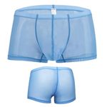 ZONBAILON Mens Underwear Briefs Sexy Pouch Boxer Trunk Mesh See Through Silk Panties