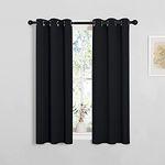NICETOWN Halloween Cafe Blackout Curtains and Drapes for Shack, 2 Panels, 29 inches Wide by 40 inches Long,Black, Solid Thermal Insulated Grommet Blackout Drapery Panels for Window