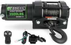 STEGODON 3500 lb Winch ATV UTV Electric Winch,12V Waterproof Winch Synthetic Rope Trailer Electric Winch with Wired Remote and Wireless Remote for ATV UTV Towing,Boat,Off-Road