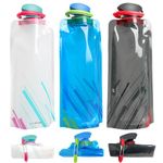 hautllaif 700ml Large Foldable Water Bottle Fully Collapsible Stock Bottle, Portable Water Bottle for Running Cycling outdoor,3 Pack