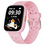 BIGGERFIVE Smart Watch for Kids, 1.8" Fitness Tracker Watch Pedometer, Heart Rate, Sleep Monitor, IP68 Waterproof, Calorie Step Counter with/Without APP for Girls Teens 5-16, Pink
